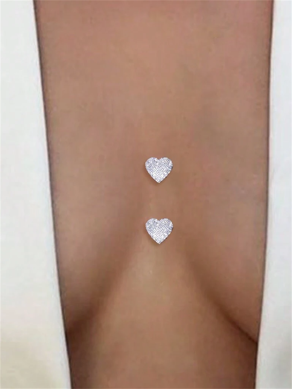 Pezoneras con forma de corazón brillante, accesorio de joyería íntima para el Body para mujeres en lencería para fiestas en la playa o discoteca