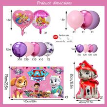 Paw Patrol Authorized 132pcs Paw Patrol Cartoon Adventure Pink Purple Theme Balloon Garland Arch Set, 18"/12"/5" Multicolor Latex Balloon Sequin Balloons, Large Cute Puppy Foil Balloons, Including 1 Paw Patrol Pink Theme Happy Birthday Background Banner Decoration And Foil Balloon Birthday Party Decoration Set, Cartoon Fantasy Theme Birthday Party Supplies Decoration Balloon Arch Set Home Party Decoration Supplies