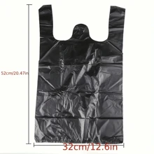 50/100pcs Durable Garbage Bags - Portable Polyethylene Trash Bags For Kitchen, Bathroom, Bedroom And Living Room, Home Organization | Stylish Design |, Black Trash Bag Dispenser