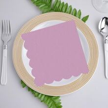 20pcs 16*16cm Yellow, Lotus Root Pink, Blue, Purple, Sage Green, Scalloped Cocktail Napkins, Disposable Drink Napkins Suitable For Daily Use, Lunch, Dinner, Gathering, Wedding, Birthday, Party And More Occasions