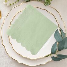 20pcs 16*16cm Yellow, Light Pink, Blue, Purple, Sage Green, Scalloped Edge Cocktail Napkins, Disposable Drink Napkins For Daily Use, Lunch, Dinner, Gathering, Wedding, Birthday, Party And More