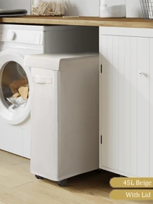 Foldable Laundry Basket With Lid, Dirty Clothes Hamper Set - 45L/60L/65L Capacity, Slim Design Collapsible Laundry Basket - Casual Style Polyester Fabric - Suitable For Various Room Types - 2 Sizes Available - Perfect Gift For Families, College Students And Apartment Residents