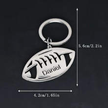 Chaveiro Personalizado de Jogador de Futebol - Placa de Identificação com Gravação a Laser em Aço Inoxidável, Presente Ideal para Fãs de Futebol, Acessório Esportivo, Gravação Personalizada, Chaveiro Durável