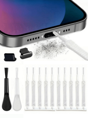 12 Stück Reinigungsset für Handyladebuchsen, Computertastaturen und Duschköpfe, Rohrentkalker, Spaltentferner, Mini-Bürste, Tastatur-Bürste usw., Küche, Badezimmer, Haushalt, Haushaltsartikel (verschiedene Spezifikationen)