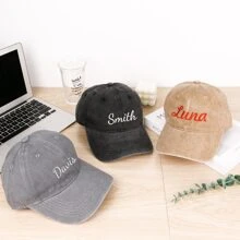 1 pièce Casquette en coton lavé avec broderie personnalisée, casquette lavée mode personnalisée, cadeau pour enterrement de vie de jeune fille, cadeau d'entreprise, casquette de baseball avec logo, casquette de célibataire, casquette de sororité, casquette de baseball unisexe