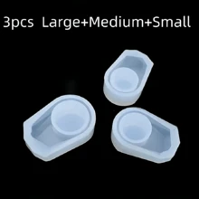 Formă asimetrică de 3 bucăți din silicon, 3 dimensiuni diferite, turnare pentru brățară de mână, rășină lichidă, fabricare de bijuterii din cristal, poate fi folosit fără electricitate, cu accesorii pentru bijuterii epoxidice