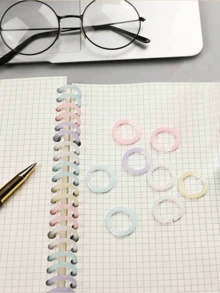 40 Pieces Of Color Binders, Detachable Binding Rings, Plastic Perforated Document Rings, Report And Document Binding Rings, Notepads,Back To School,School Supplies - Multicolor - View 3