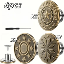6/9/12/24pcs Jeans Buttons, Seamless Detachable Rivets With Screwdriver, Easy Install & Repair Kit Suitable For Jeans Clothing And DIY Projects - Multicolor - View 14