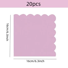 20pcs 16*16cm Yellow, Lotus Root Pink, Blue, Purple, Sage Green, Scalloped Cocktail Napkins, Disposable Drink Napkins Suitable For Daily Use, Lunch, Dinner, Gathering, Wedding, Birthday, Party And More Occasions