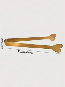 1/5/10pcs Stainless Steel Heart Shaped Sugar Tongs, Kitchen Cooking Clip, Candy Dessert Clip, Party Dinnerware, Wedding Tableware