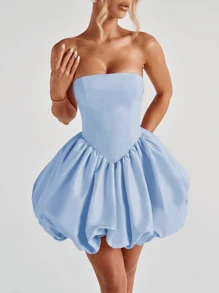 WOWDARK Women's Elegant Detachable Bow Bud Dress, Fashion Sleeveless Dress For Autumn