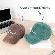 1 pièce Casquette en coton lavé avec broderie personnalisée, casquette lavée mode personnalisée, cadeau pour enterrement de vie de jeune fille, cadeau d'entreprise, casquette de baseball avec logo, casquette de célibataire, casquette de sororité, casquette de baseball unisexe