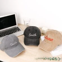 1 pièce Casquette en coton lavé avec broderie personnalisée, casquette lavée mode personnalisée, cadeau pour enterrement de vie de jeune fille, cadeau d'entreprise, casquette de baseball avec logo, casquette de célibataire, casquette de sororité, casquette de baseball unisexe