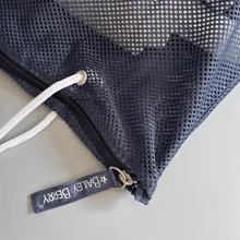 1pc Navy Blue Star Print Multi-Purpose Hand-Held Mesh Bag, Hollow-Out Mesh Net Bag With Zipper, Suitable For Shower, Toiletry, Fitness, Beach, Book, Storage And Travel