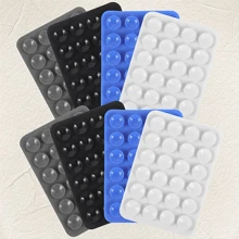 20pcs Random Color Silicone Suction Cup Phone Holder - Strong Adhesive, Easy To Carry, Multi-Function Phone Case Mount (Orange, Black, White, Gray), Phone Case Accessories | Suction Cup Array | Strong Adhesive Silicone