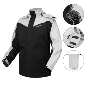 WOSAWE WOSAWE Adult Motorcycle Rain Jacket, Waterproof Raincoat For Motorcycles, Outdoor Cycling, Scooters