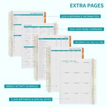 1pc Teacher Planner 2025-2026 A4 Lesson Plan Book With Colourful Tabs, Academic July 2025 To June 2026, Weekly And Monthly