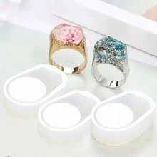 Formă asimetrică de 3 bucăți din silicon, 3 dimensiuni diferite, turnare pentru brățară de mână, rășină lichidă, fabricare de bijuterii din cristal, poate fi folosit fără electricitate, cu accesorii pentru bijuterii epoxidice