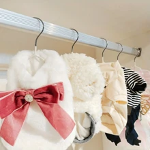 10pcs Mini Metal Pet Clothes Hangers, Pet Apparel Storage, Small Dog Cat Clothes Racks
