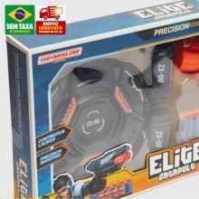Arminha de Brinquedo Elite Catapult Lança 10 Dardos 2 Granadas Escudo