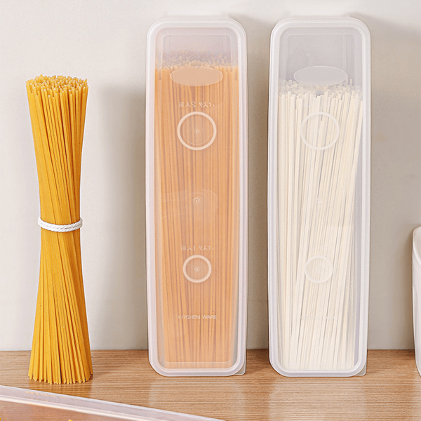 1/3/6 Stück Pasta-Behälter für den Vorratsschrank, Spaghetti & Nudeln & Lasagne-Kanister mit Messereinsatz, klare Kunststoff-Lebensmittelbehälter mit luftdichten Deckeln, wiederverwendbare Lebensmittelbehälter für Küchenschränke, Frischhalteboxen für den Kühlschrank, perfekt für Mahlzeitenvorbereitungen, Frühlingszwiebeln, Spargel, Obst, Gemüse, Eier - ideal für Küchen-Aufbewahrung und -Organisation.