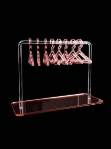 1pc Minimalist High-End Acrylic Earring Display Stand With 8 Mini Clothes Hangers, Used For Jewelry Display Pendant Earring Hanging Storage Rack, Mother's Day Gift For Women Storage Organizer Travel Essentials Back To School Dormitory Storage