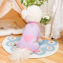 Disfraz para perro, suave, cálido, con corazón en contraste, para interior y exterior, chaqueta de invierno, ropa para mascotas. - Morado - Ver 4