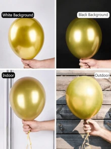 10/20/30/40/50/60pcs 5-Inch Mini Metallic Gold Balloons For Wedding, Birthday, Shower, Party, New Year, Valentine's Day, Thanksgiving Decorations - Gold - View 11