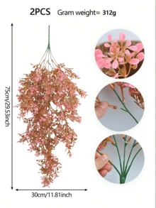1PC/2PCS Artificial Suspension Plant Pink Series Plants Suitable For Wall Home Living Room Indoor And Outdoor Decoration