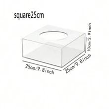 1 Set Transparent Acrylic Cake Stand, Fillable Cake Box Holder With Cover, Round/Square Cake Display Box, Suitable For Wedding And Birthday Party Centerpiece Decor - Clear - View 18