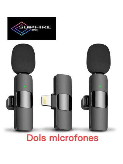 Microfone Lapela Sem Fio Plug And Play Para iPhone/Android Tipo C
