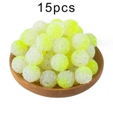 15pcs, 20mm Fashionable Sugar Sand Beads, Multiple Colors, Suitable For DIY Handmade Bead Pens, Keychains, Car Decorations, Etc - Multicolor - View 16