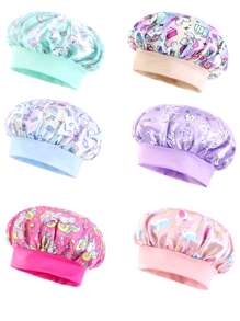 Bonnet de sommeil personnalisé pour bébé, bonnet de sommeil satiné avec imprimé de dessin animé mignon pour enfants, bonnet rond à large bord élastique protégeant les cheveux, doux et élastique, parfait pour les garçons, les filles, les anniversaires et l'usage quotidien, multifonctionnel, ornemental, lettrage, élégant, moderne, coloré, mignon, adorable, décontracté, doux, personnalisé, personnalisé, unique, personnalisé, cadeaux pour bébé, cadeaux idéaux pour lui, cadeaux idéaux pour elle, fils, fille