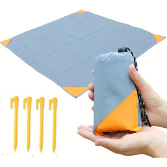 Manta de picnic de bolsillo, lona impermeable y a prueba de arena para camping, plegable y cabe fácilmente en una bolsa pequeña, esterilla de playa compacta lavable y de secado rápido para recreación al aire libre