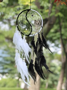 1 pieza Atrapasueños creativo blanco con decoración de pared del hogar Yin Yang Taiji, decoración colgante de coche vintage en negro y blanco, decoración del hogar, decoración de habitación, decoración de pared