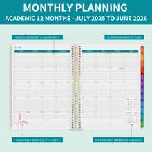 1pc Teacher Planner 2025-2026 A4 Lesson Plan Book With Colourful Tabs, Academic July 2025 To June 2026, Weekly And Monthly