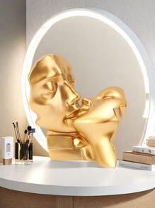 Golden Deco Sculpture, Abstract Art Woman Thinker Statue, Office Bar Cafe Statues Room Decor, Entrance Statues And Sculptures, Resin, KissGolden Deco Sculpture, Abstract Art Woman Thinker Statue, Office Bar Cafe Statues Room Decor
