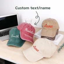 1 pièce Casquette en coton lavé avec broderie personnalisée, casquette lavée mode personnalisée, cadeau pour enterrement de vie de jeune fille, cadeau d'entreprise, casquette de baseball avec logo, casquette de célibataire, casquette de sororité, casquette de baseball unisexe