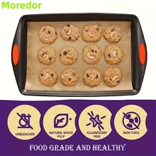 SOKANY 50/100 sztuk papieru pergaminowego do pieczenia, jednorazowa wyściółka frytkownicy powietrznej. Materiał. Wodoodporna, odporna na olej, nieprzywierająca patelnia, łatwa do czyszczenia. Nadaje się do pieczenia, grillowania, smażenia i gotowania na parze - niebielona. Jest bardzo odpowiednia do użytku w domowej kuchni, jest niezbędnym przedmiotem do pieczenia w kuchni i akcesoriów do frytkownicy powietrznej.