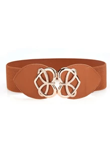 1pc/2pcs/3pcs/4pcs Elastic Waist Belt With Buckle Decor For Women Valentine's Day Valentines Summer, School Fall, Autumn, Halloween