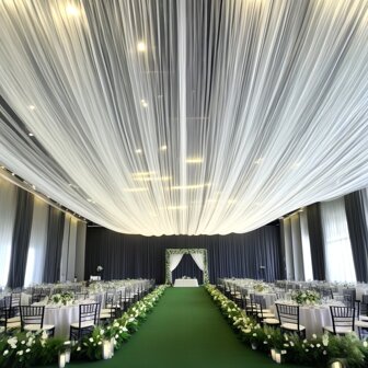 1pc, Multi-Size, Multi-Color Versatile Polyester Curtain, Suitable For Indoor/Outdoor, Great For Romantic Wedding Ceremony Arch, Elegant Decor For Bridal & Anniversary, Classic Polyester Decor, Suitable For Engagement, Gifts & General Holidays, No Feathers, No Electricity Required