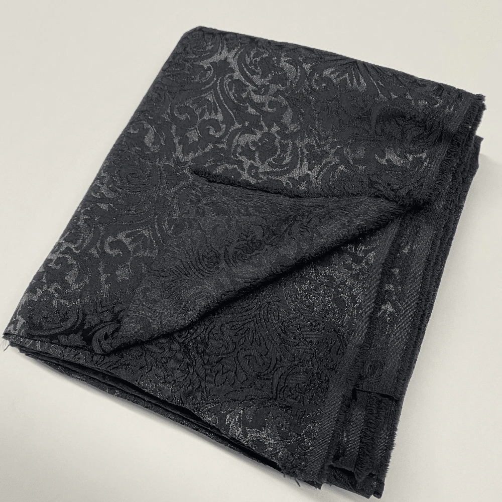 A Fabric Used For DIY Making Dresses And Suits, Luxurious Damascus Embossed Jacquard Fabric - Very Suitable For Evening Dresses, Handicrafts, Role-Playing Clothing Fabrics, 145g/M ² Pre Cut Clothing Fabric - Black - View 1