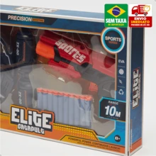 Arminha de Brinquedo Elite Catapult Lança 10 Dardos 2 Granadas Escudo