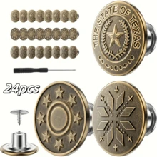 6/9/12/24pcs Jeans Buttons, Seamless Detachable Rivets With Screwdriver, Easy Install & Repair Kit Suitable For Jeans Clothing And DIY Projects - Multicolor - View 15