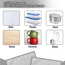 6pcs/12pcs,Double Layer Wire Cleaning Cloth, Multipurpose Scratch-Free Wire Rags, Wire Miracle Cleaning Pads, Reusable Wire Dishwashing Cloths For Kitchen, Sinks, Pots And Pans