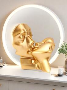 Golden Deco Sculpture, Abstract Art Woman Thinker Statue, Office Bar Cafe Statues Room Decor, Entrance Statues And Sculptures, Resin, KissGolden Deco Sculpture, Abstract Art Woman Thinker Statue, Office Bar Cafe Statues Room Decor