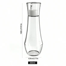 150ml/260ml Glass Mouthwash Dispenser, Suitable For Bathroom Small Transparent Refillable Mouthwash Container Bottle With Cover Cup For Countertop - Clear - View 6