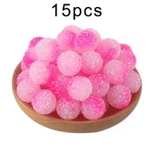 15pcs, 20mm Fashionable Sugar Sand Beads, Multiple Colors, Suitable For DIY Handmade Bead Pens, Keychains, Car Decorations, Etc - Multicolor - View 11