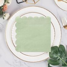 20pcs 16*16cm Yellow, Light Pink, Blue, Purple, Sage Green, Scalloped Edge Cocktail Napkins, Disposable Drink Napkins For Daily Use, Lunch, Dinner, Gathering, Wedding, Birthday, Party And More