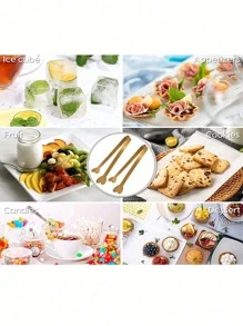 1/5/10pcs Stainless Steel Heart Shaped Sugar Tongs, Kitchen Cooking Clip, Candy Dessert Clip, Party Dinnerware, Wedding Tableware